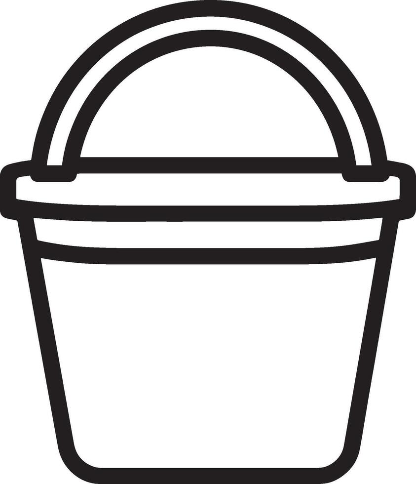 Clean and simple black outline of a bucket icon. vector