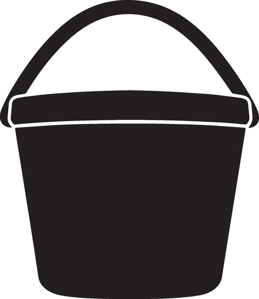 bucket icon clean simple silhouette black illustration vector