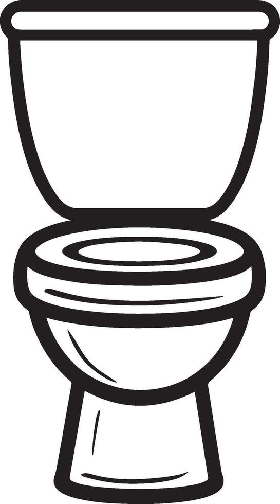 Clean and simple black outline of a toilet icon. vector