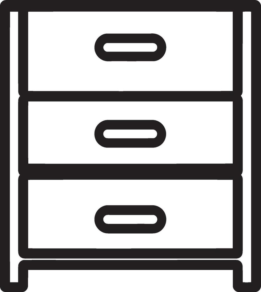 drawer icon clean simple outline black illustration vector