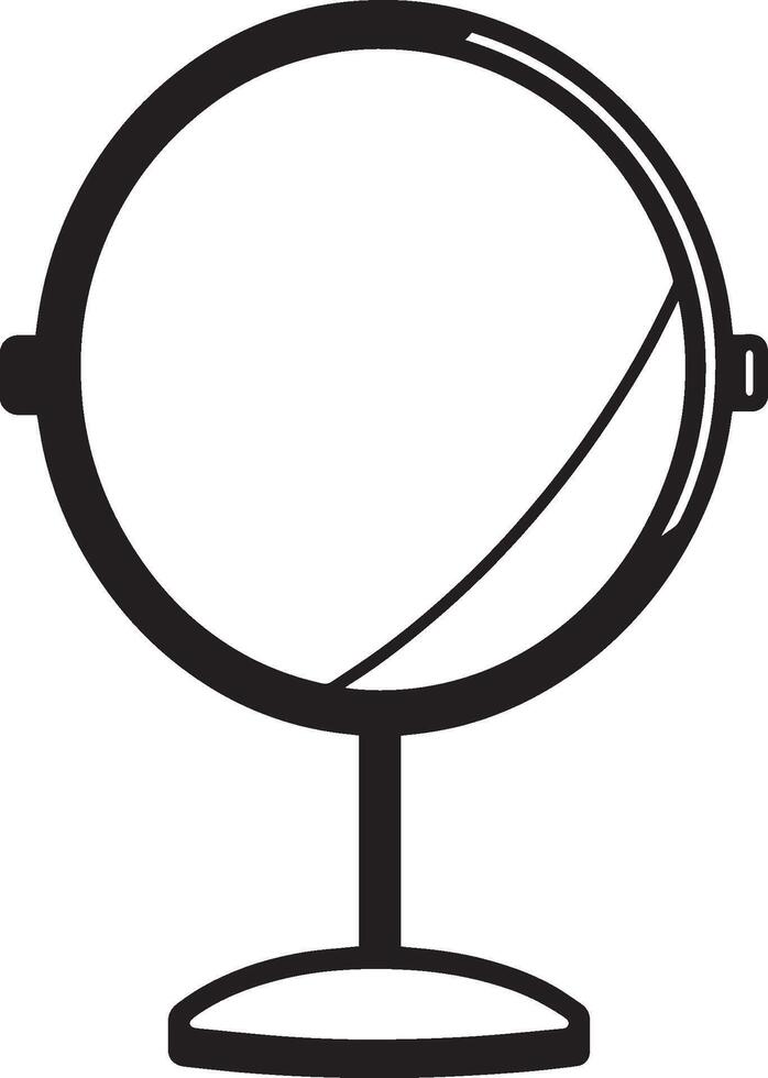 mirror icon clean simple outline black illustration vector