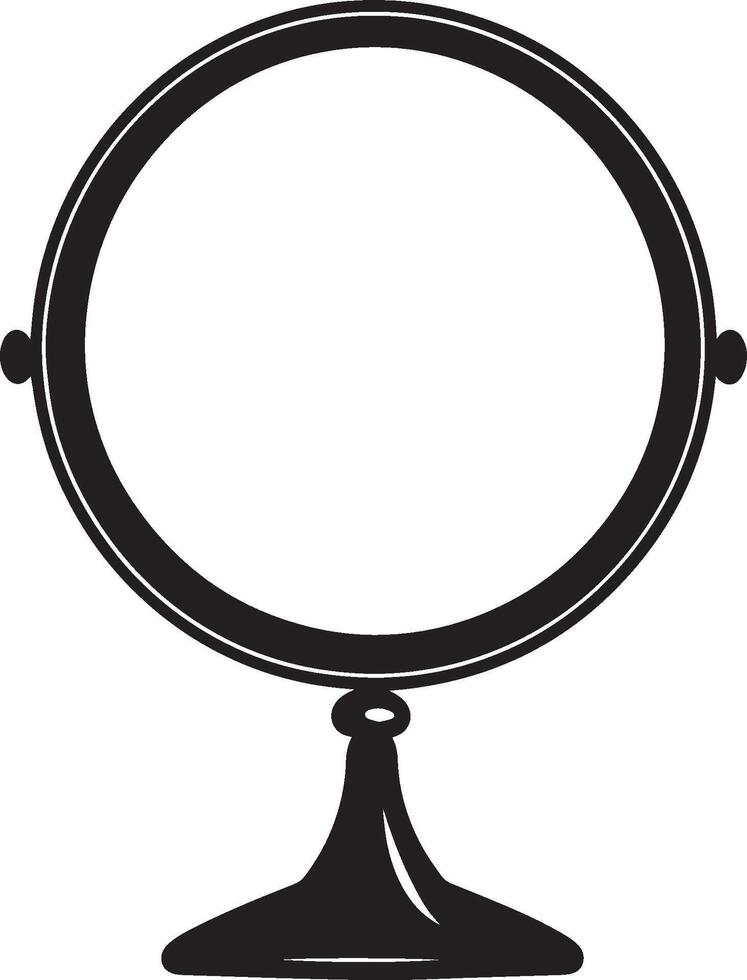 Black outline of a mirror icon in a clean, simple design. vector