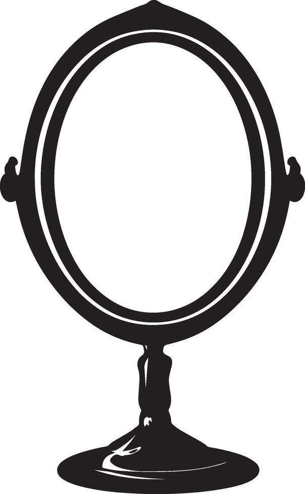 Clean and simple black silhouette of a mirror icon. vector