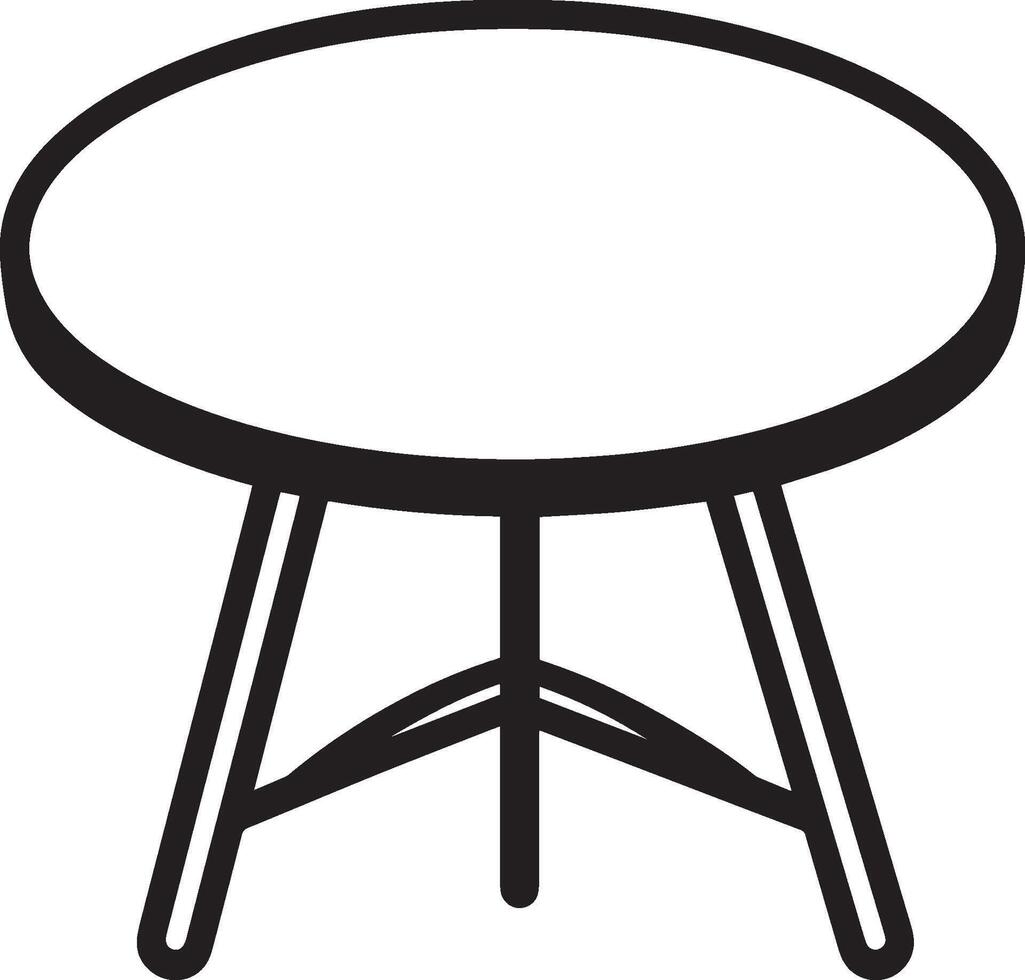 table icon clean simple outline black illustration vector