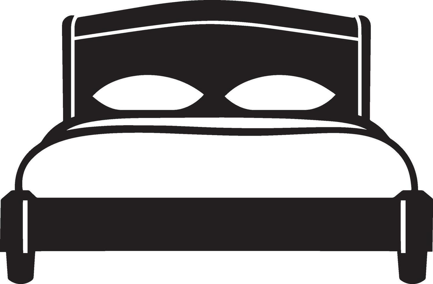 bed icon clean simple silhouette black illustration vector