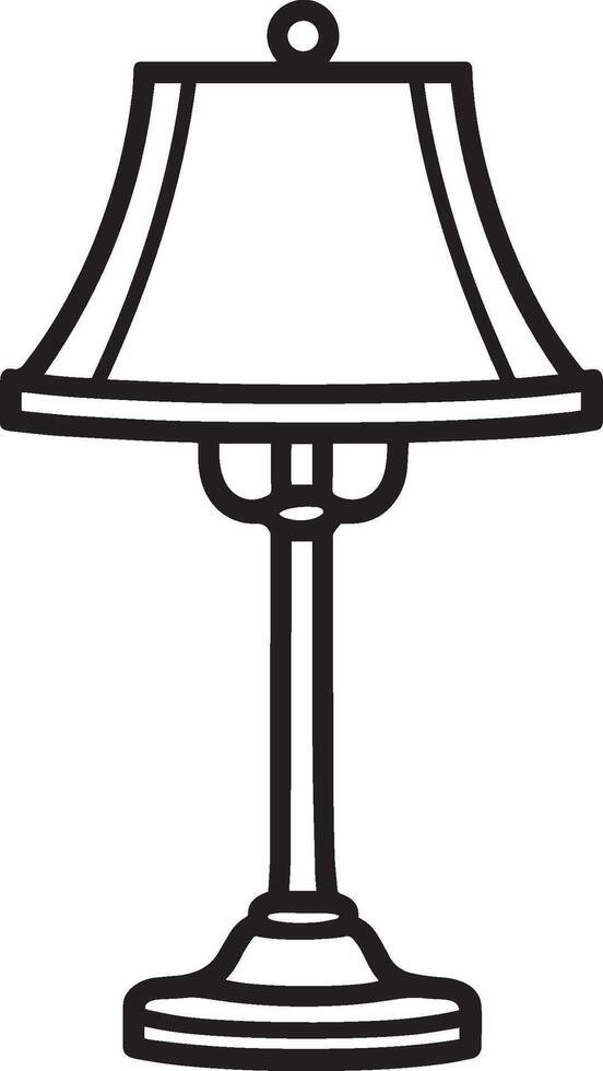 lamp clean simple linear outline black illustration vector
