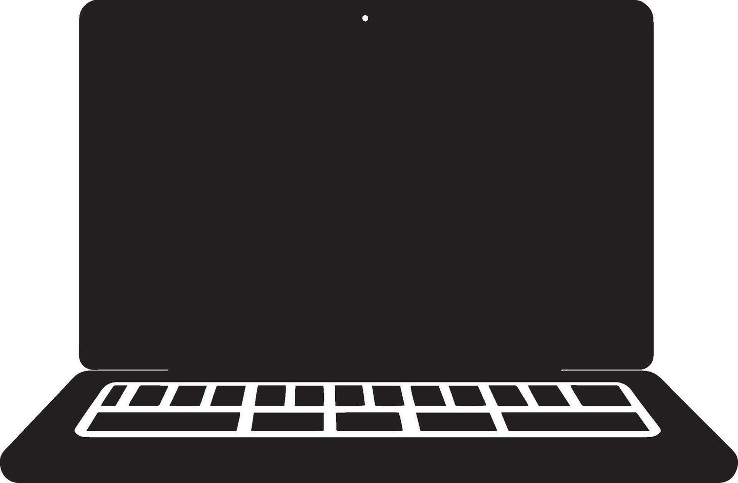 Laptop icon clean simple silhouette black illustration vector