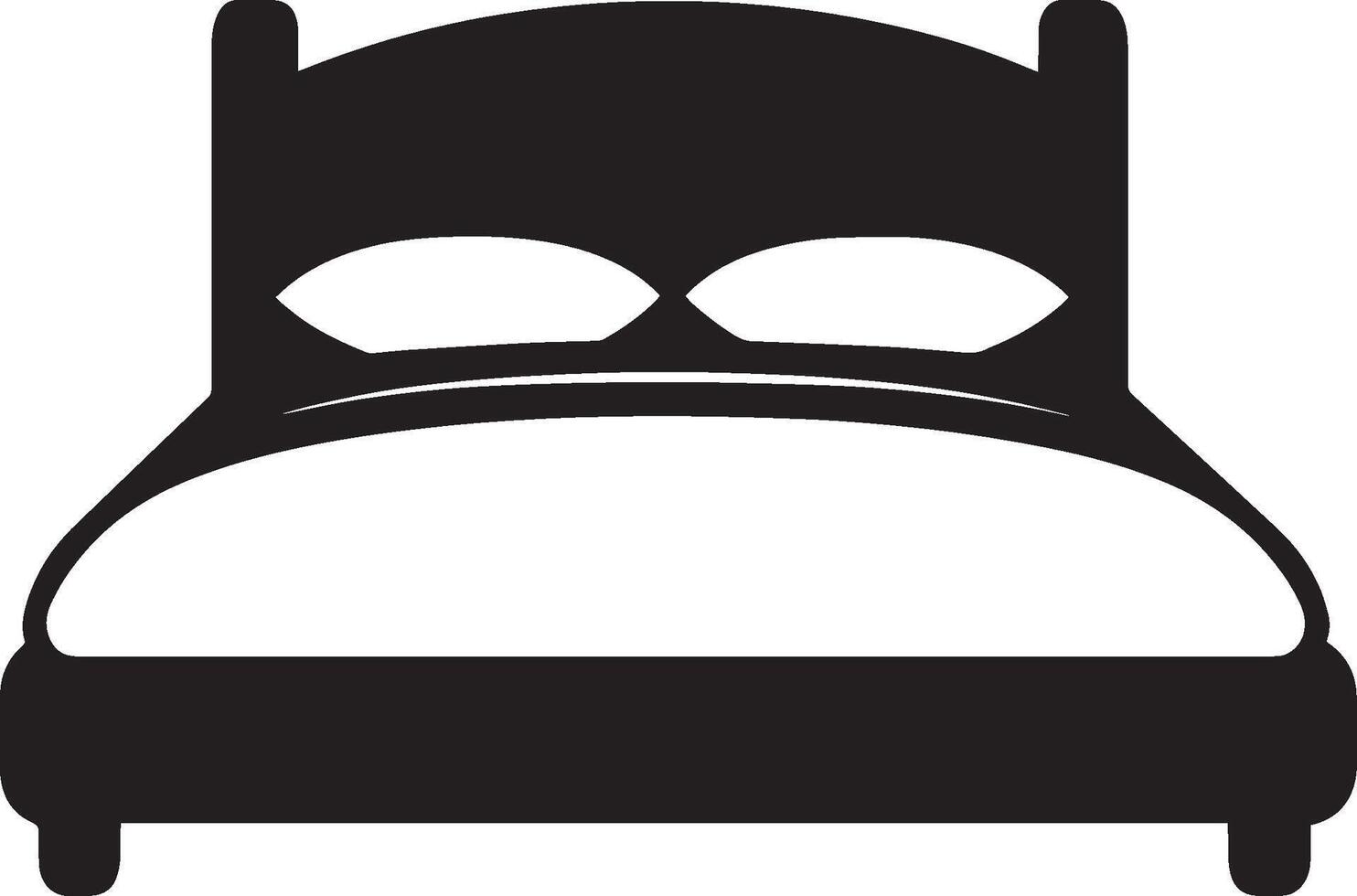 Clean and simple black silhouette of a bed icon. vector