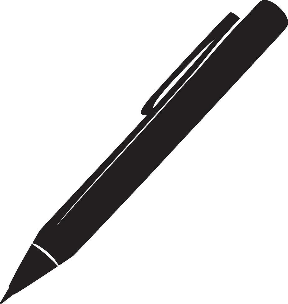 Clean and simple black silhouette of a pen icon. vector