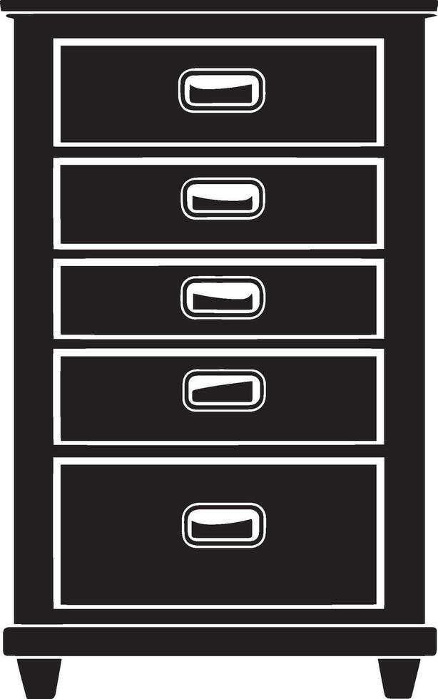 Filing Cabinet icon clean simple silhouette black illustration vector