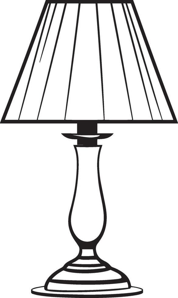 Minimalistic black illustration of a lamp with a linear outline. vector