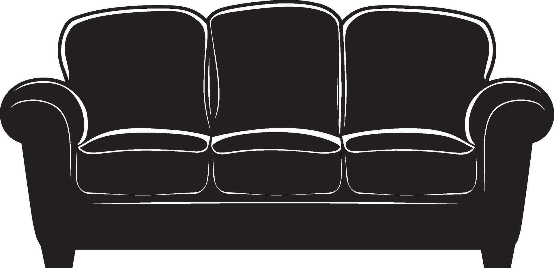 sofa icon clean simple silhouette black illustration vector