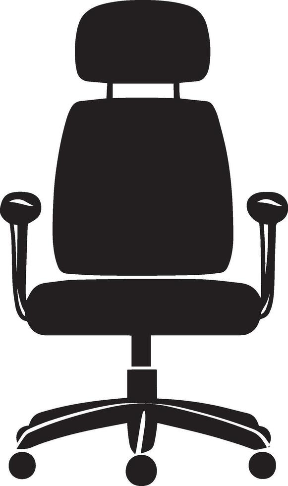 Office chair clean simple icon silhouette black illustration vector