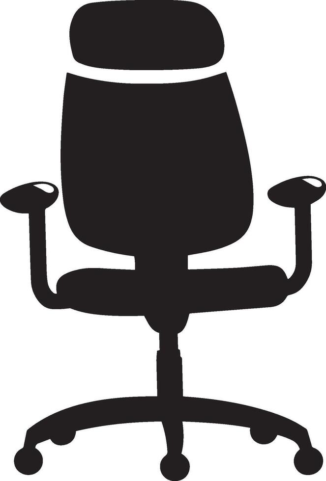 Office chair simple, clean silhouette icon in black illustration. vector