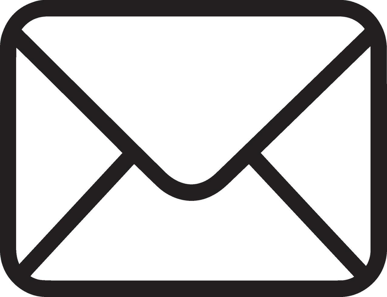 Simple and clean email icon black outline illustration. vector
