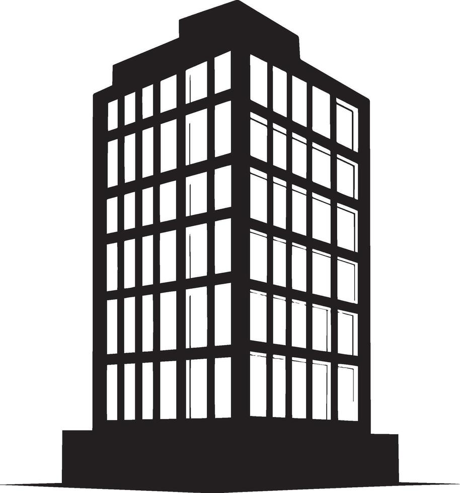 Office building clean simple icon silhouette black illustration vector