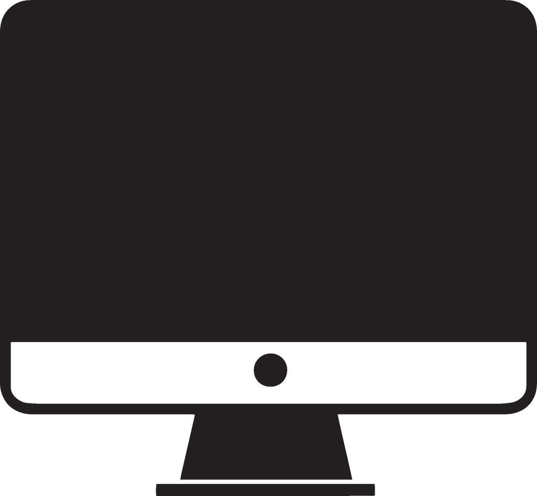 Computer icon clean simple silhouette black illustration vector