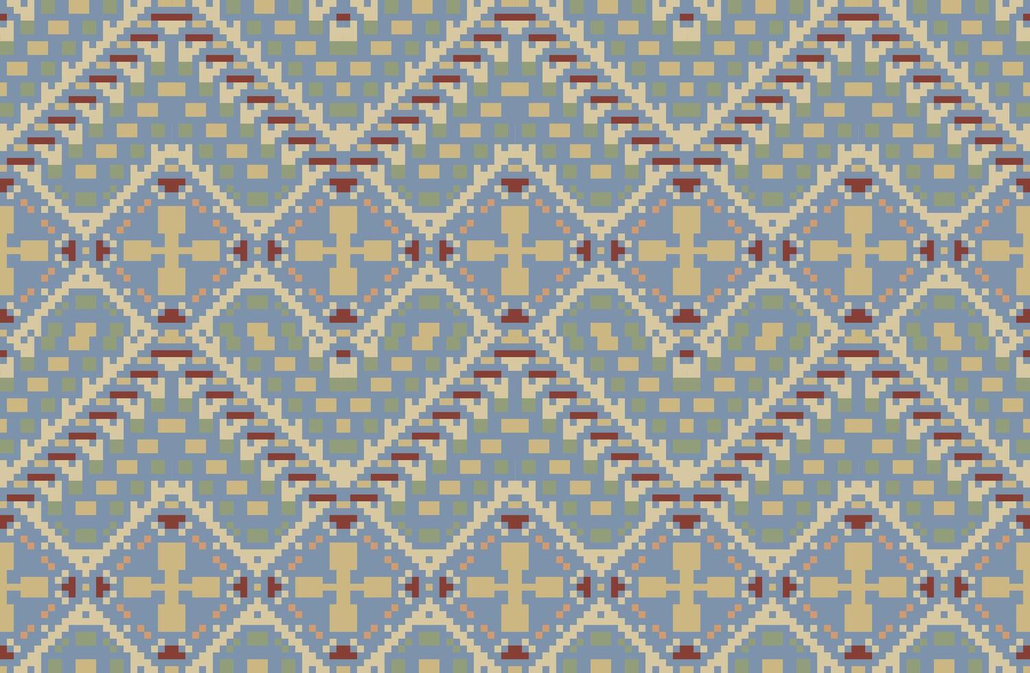 Palestinian Ikat Print Patternfolk Embroidery, Aztec Geometric Ornament Print. Design for Carpet, Wallpaper, Clothing, Wrapping, Fabric vector