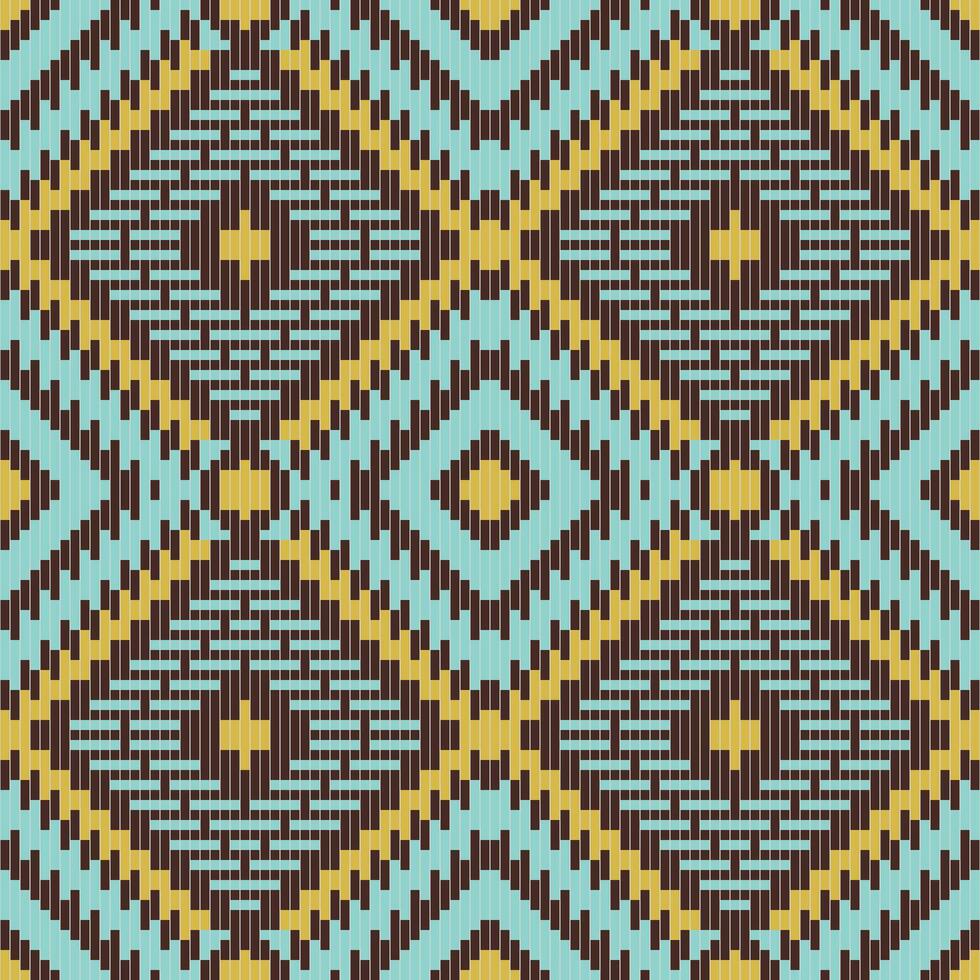 Cross Stitch Pattern Korean Traditional Patternfolk Embroidery, Aztec Geometric Ornament Print. Design for Carpet, Wallpaper, Clothing, Wrapping, Fabric vector
