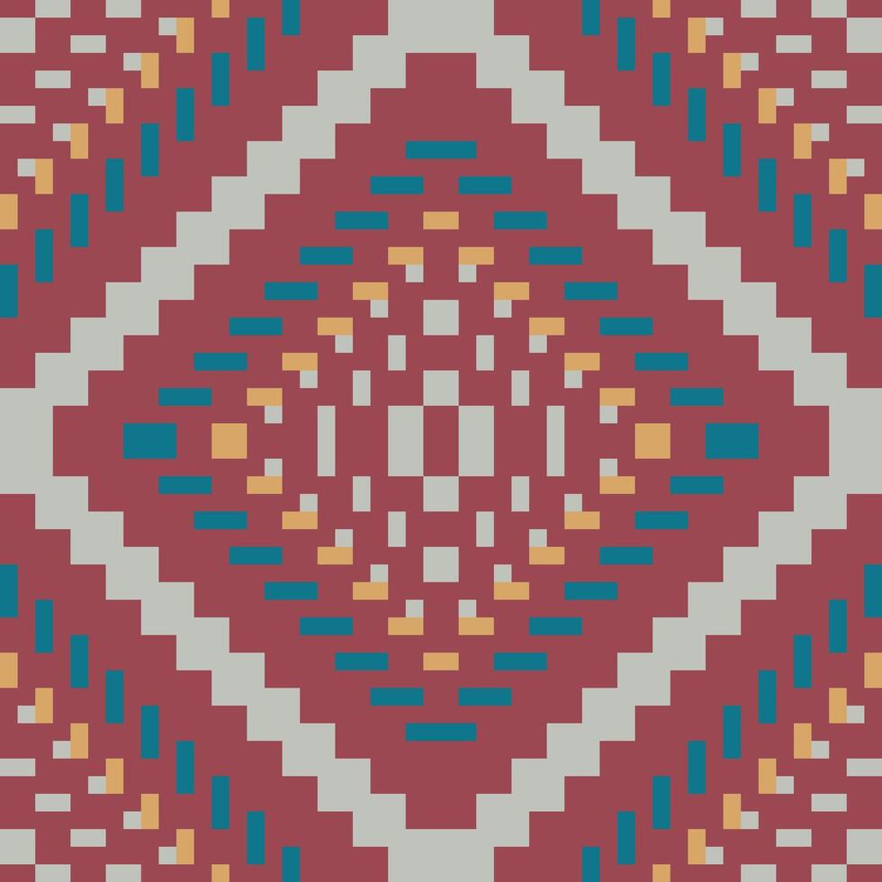 Background Ethnic Uzbek Ikat Patternfolk Embroidery, Aztec Geometric Ornament Print. Design for Carpet, Wallpaper, Clothing, Wrapping, Fabric vector