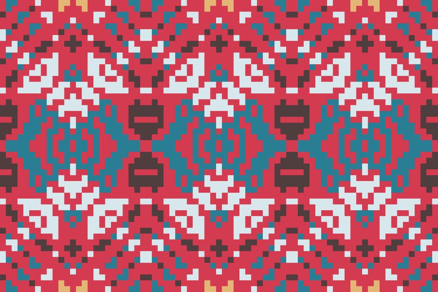 Geometry Shapes Abstract Colorful Geometric Pattern Backgroundfolk Embroidery, Aztec Geometric Ornament Print. Design for Carpet, Wallpaper, Clothing, Wrapping, Fabric vector