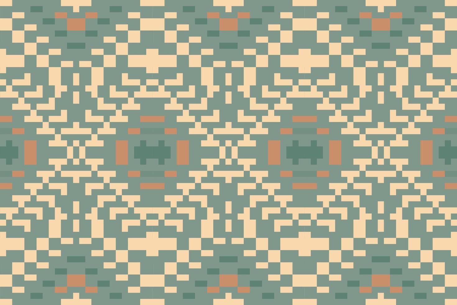 Pixel Ethnic Ethnic Pattern Designfolk Embroidery, Aztec Geometric Ornament Print. Design for Carpet, Wallpaper, Clothing, Wrapping, Fabric vector