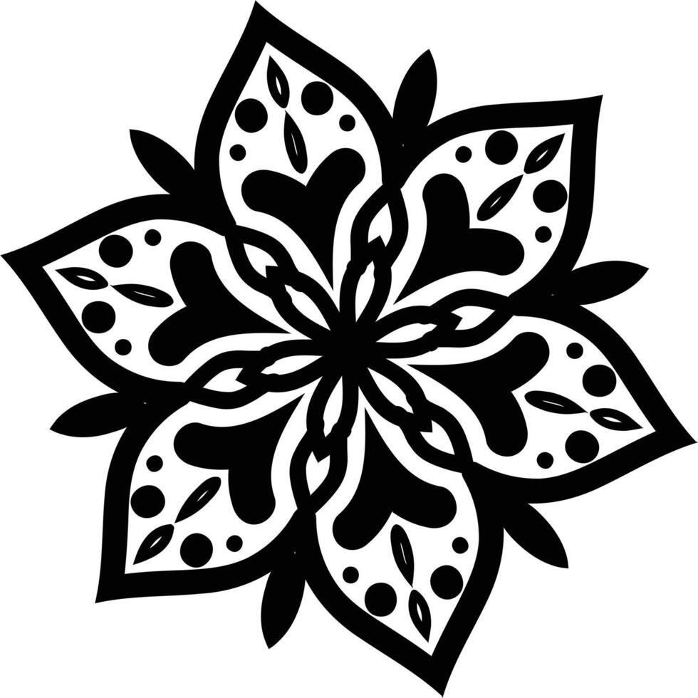 Doodles Easy Mandala Art Circular Pattern in Form of Mandala With Flower for Henna, Mehndi, Tattoo, Decoration Decorative Ornament in Ethnic Oriental Style. vector