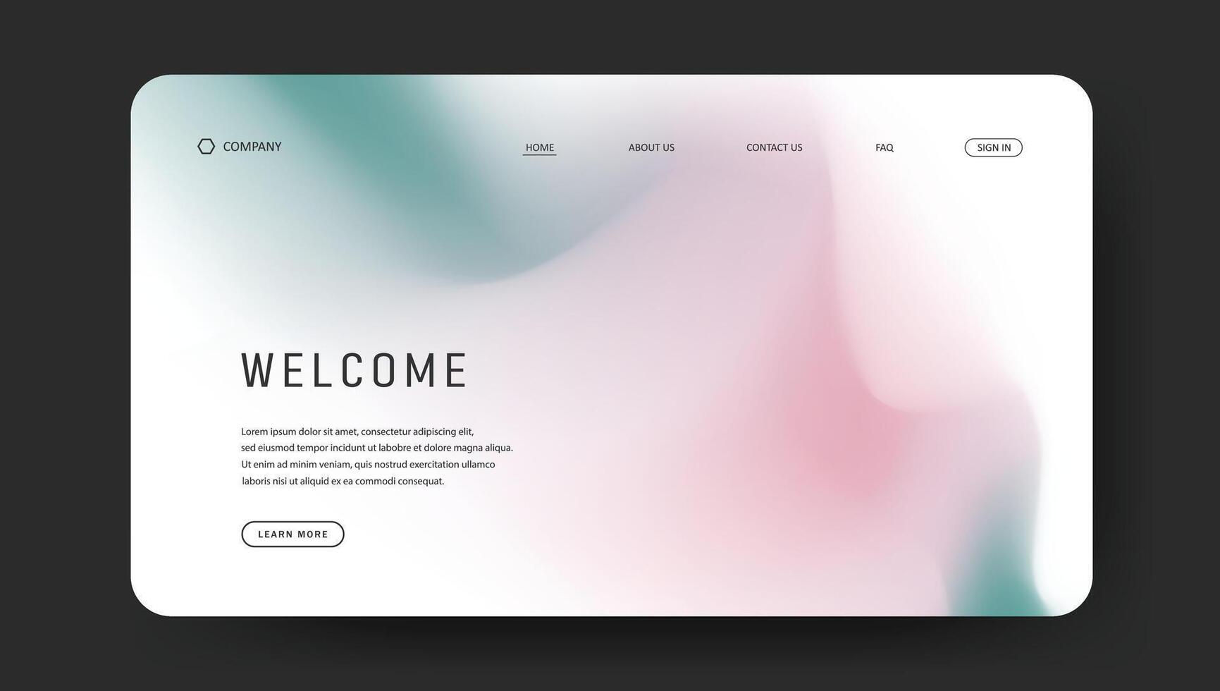 landing page background with abstract gradient design vector