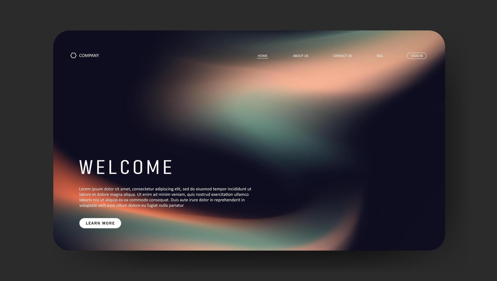 abstract retro gradient design of landing page vector
