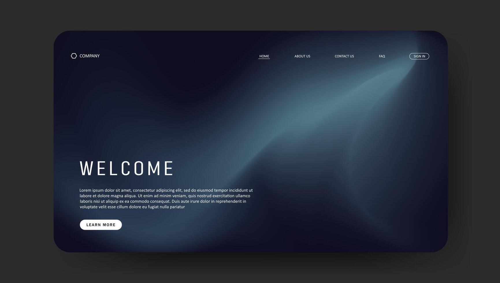 landing page with abstract gradient vector