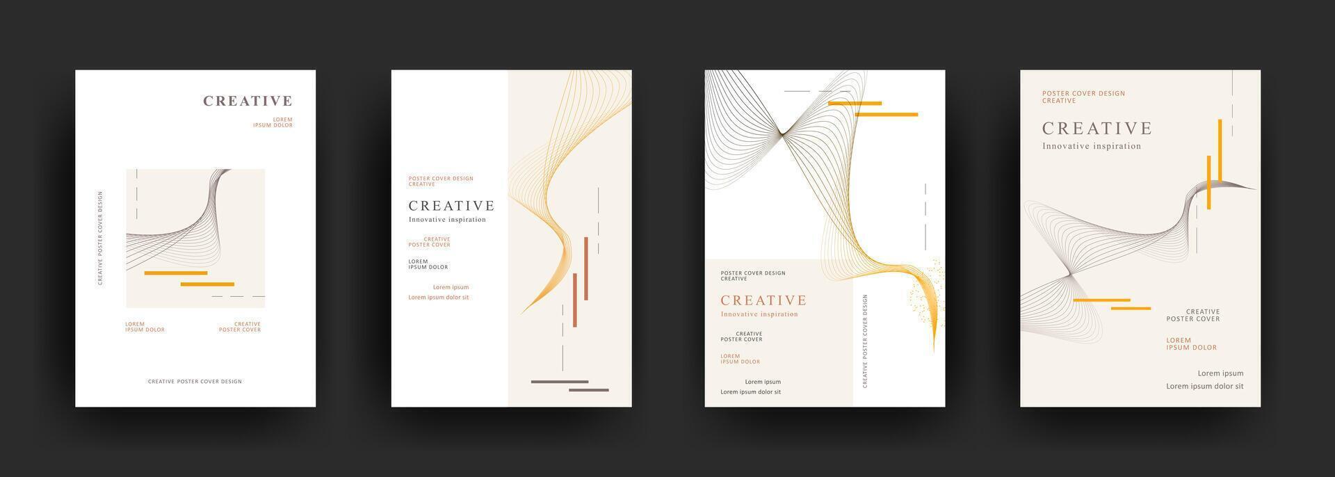 modern line art design for brochure poster templae vector