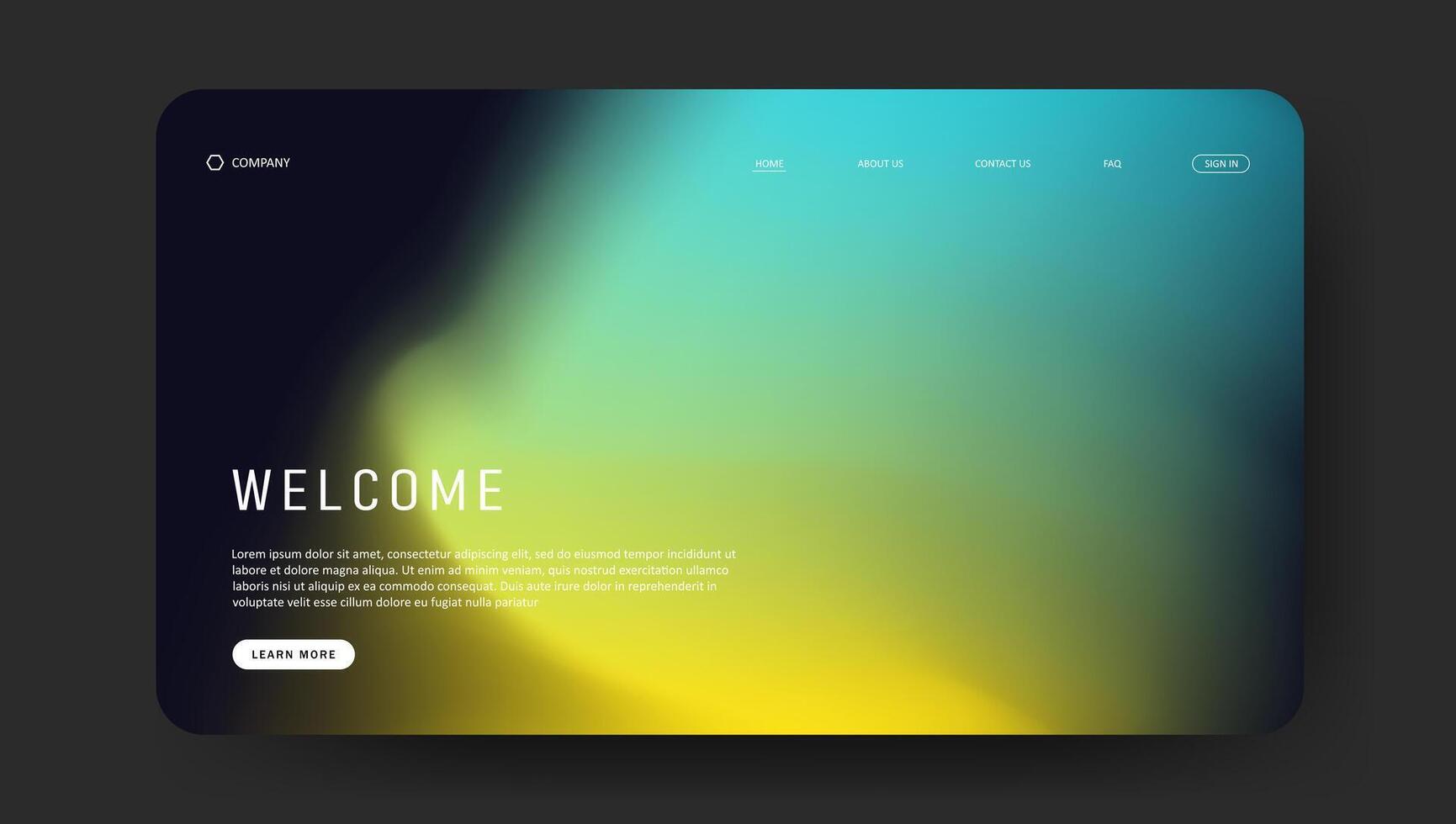 landing page with gradient design vector