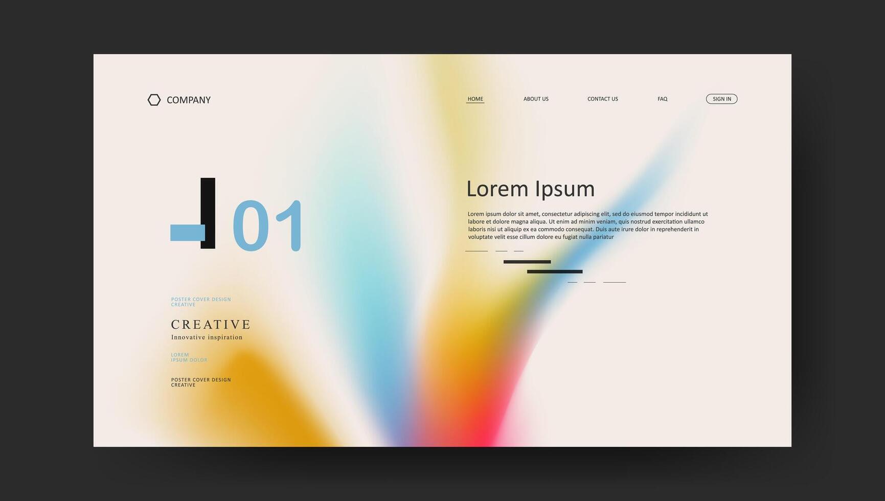 landing page colorful gradient design vector
