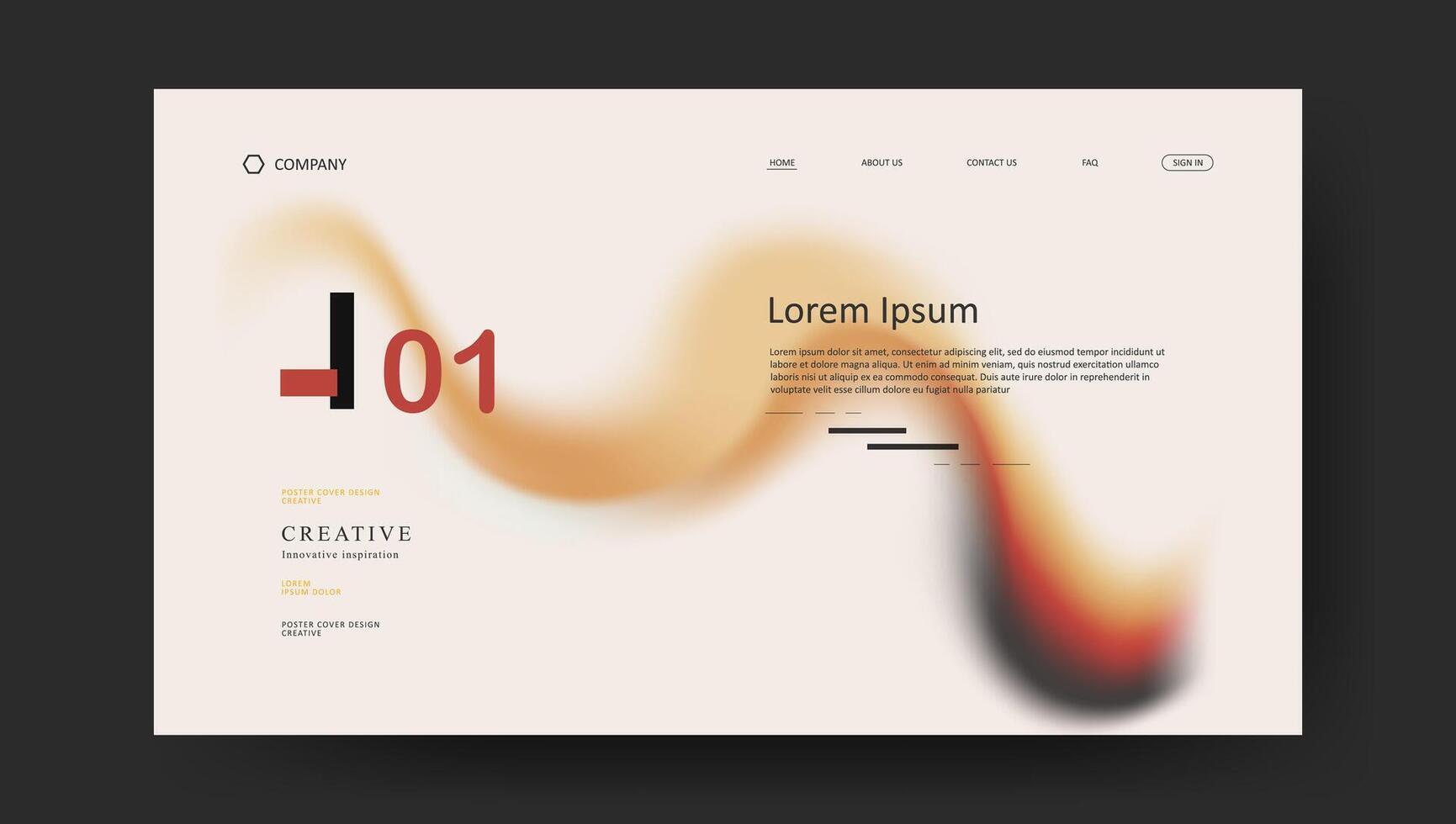 landing page retro fluid gradient design vector