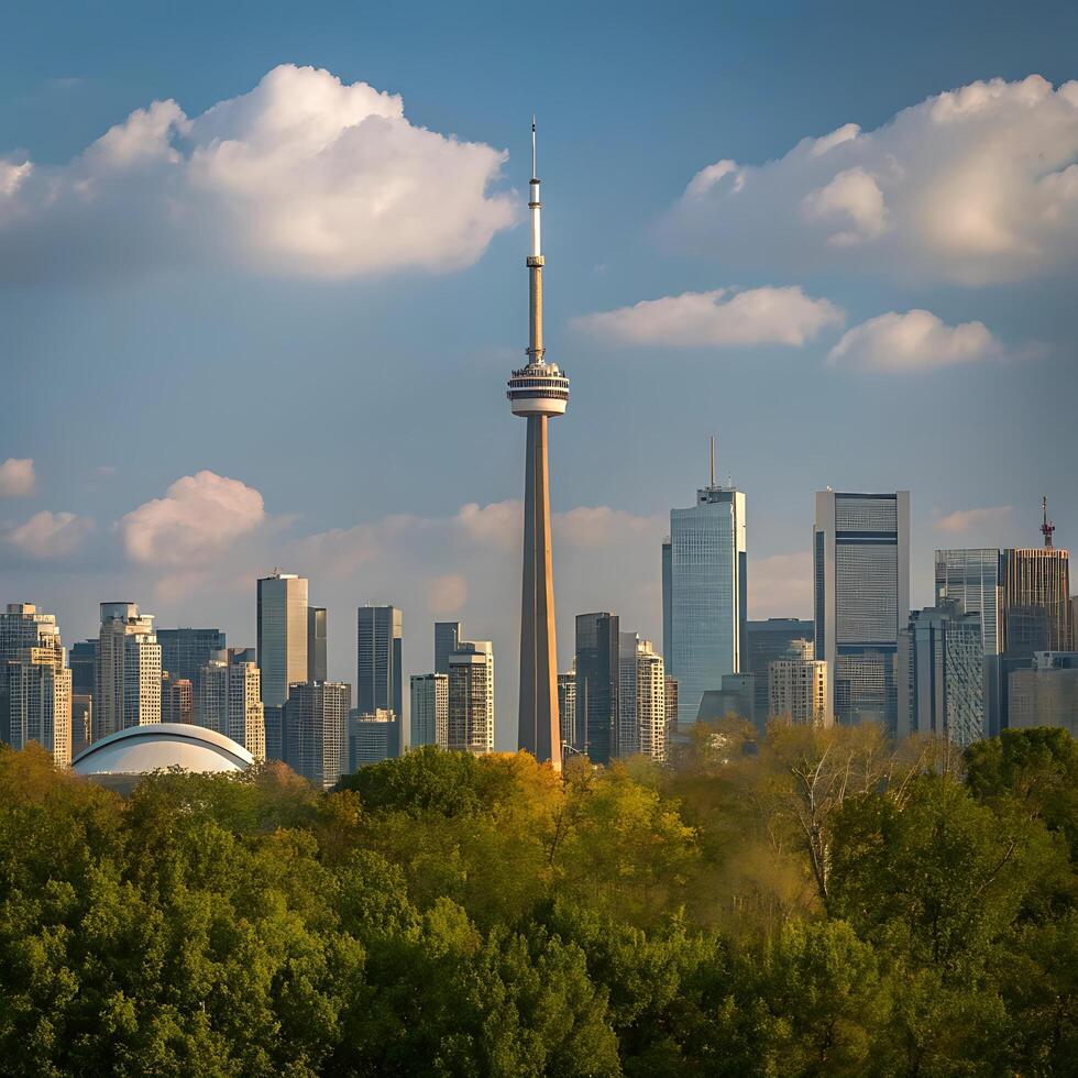 Toronto Skyline with CN Tower, a vibrant city view photo