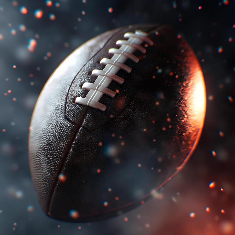 Dramatic Closeup of a Football in a Fiery Atmosphere photo