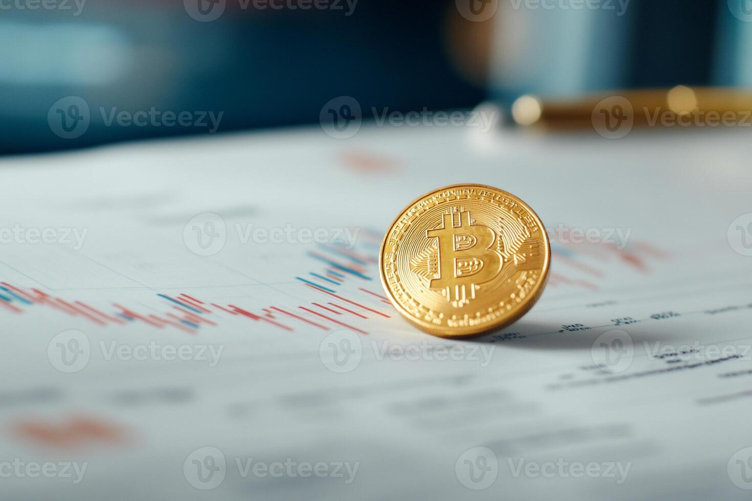 Bitcoin on a financial chart photo