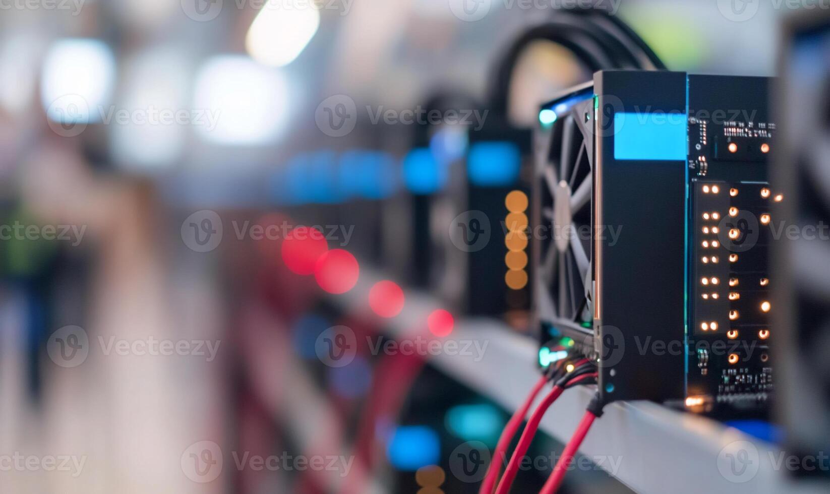 Crypto mining farm, GPUs, data center, server room, technology photo