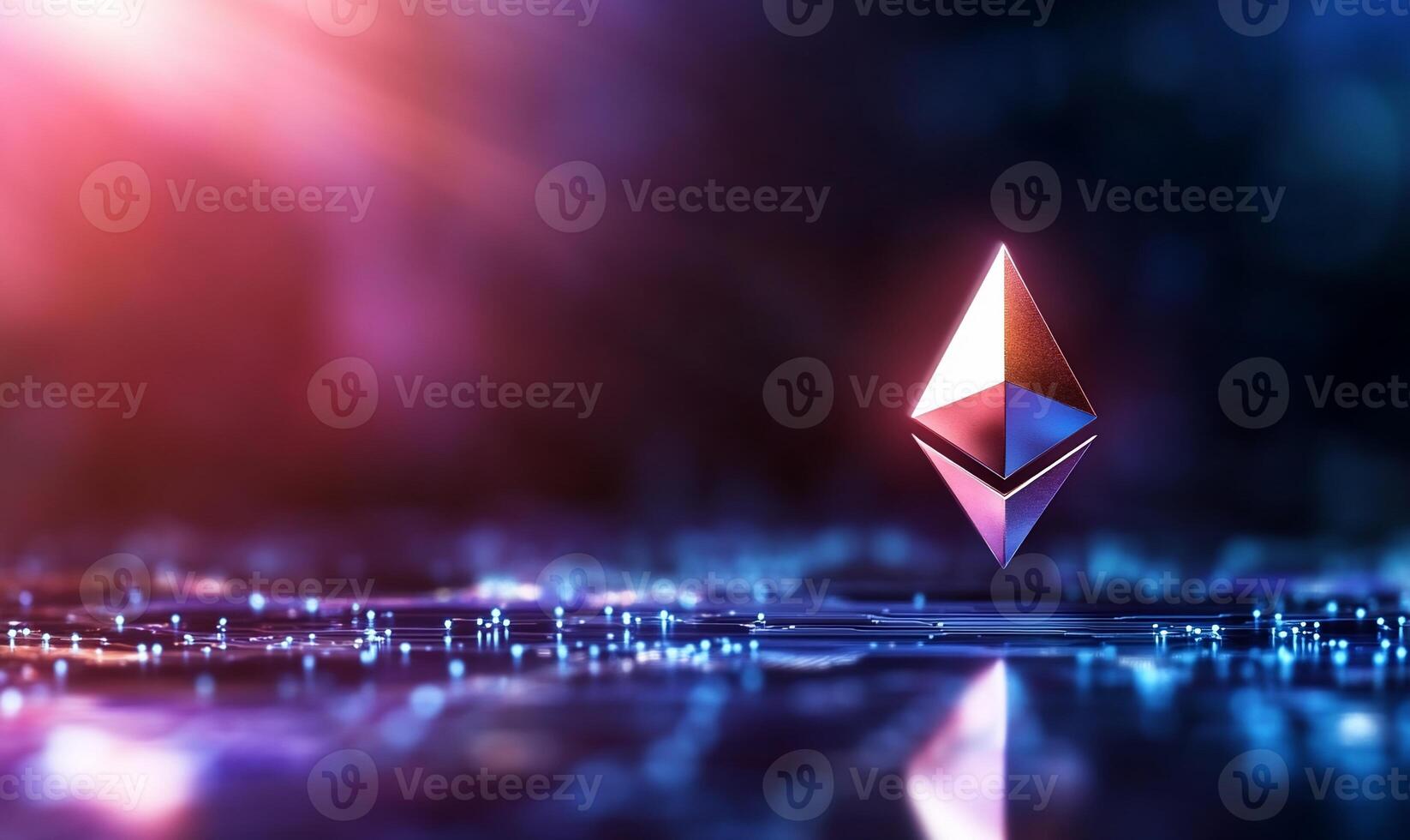 Ethereum crypto symbol digital art futuristic background photo