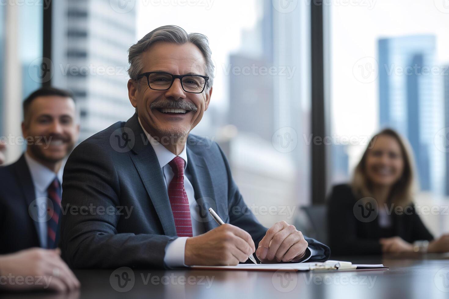 Business meeting, executives, modern office photo