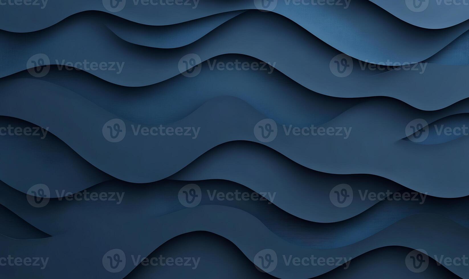 Abstract dark blue wavy layered background photo
