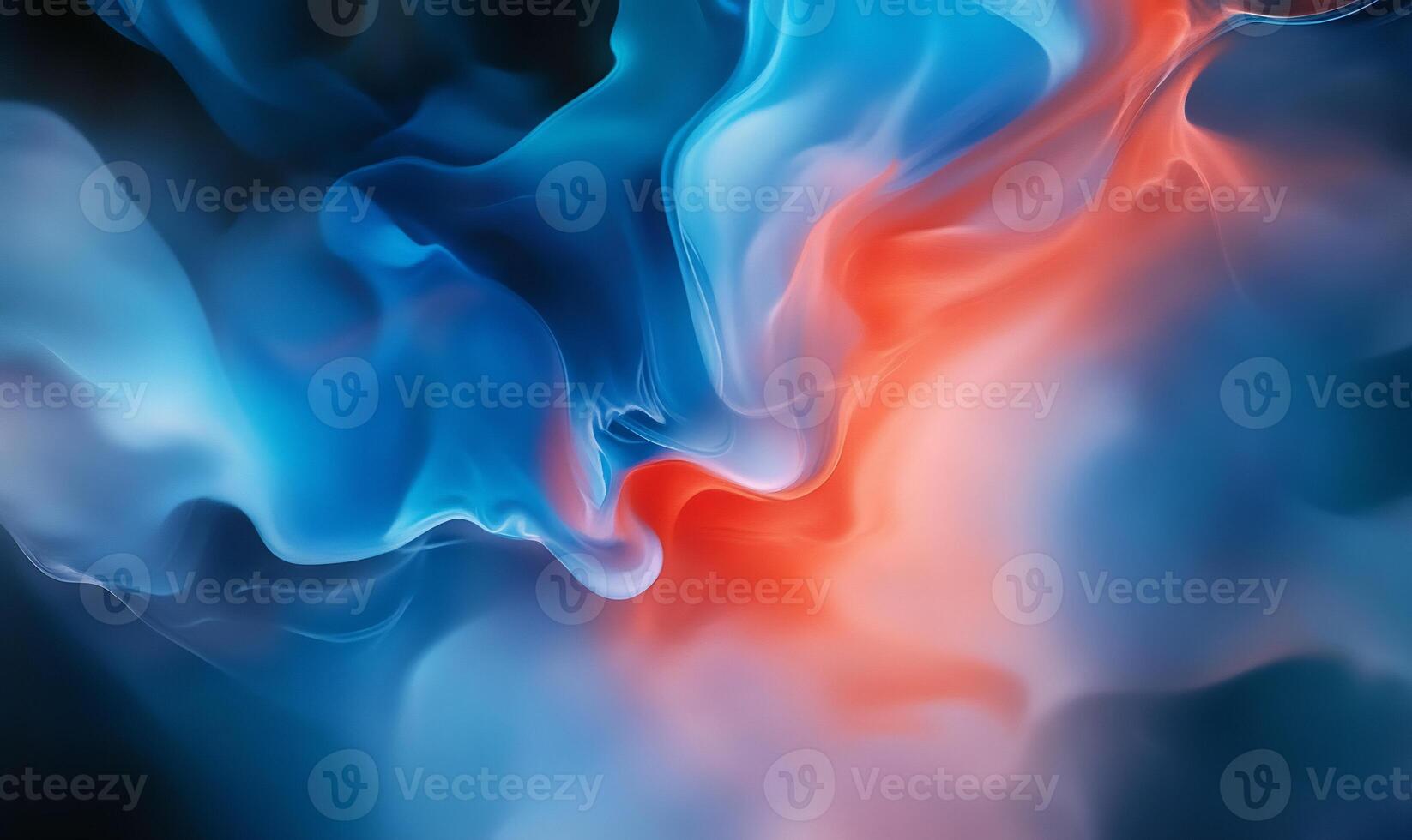 Abstract swirling colors in vibrant blues and oranges. Dynamic, flowing, and smooth transitions of color. photo