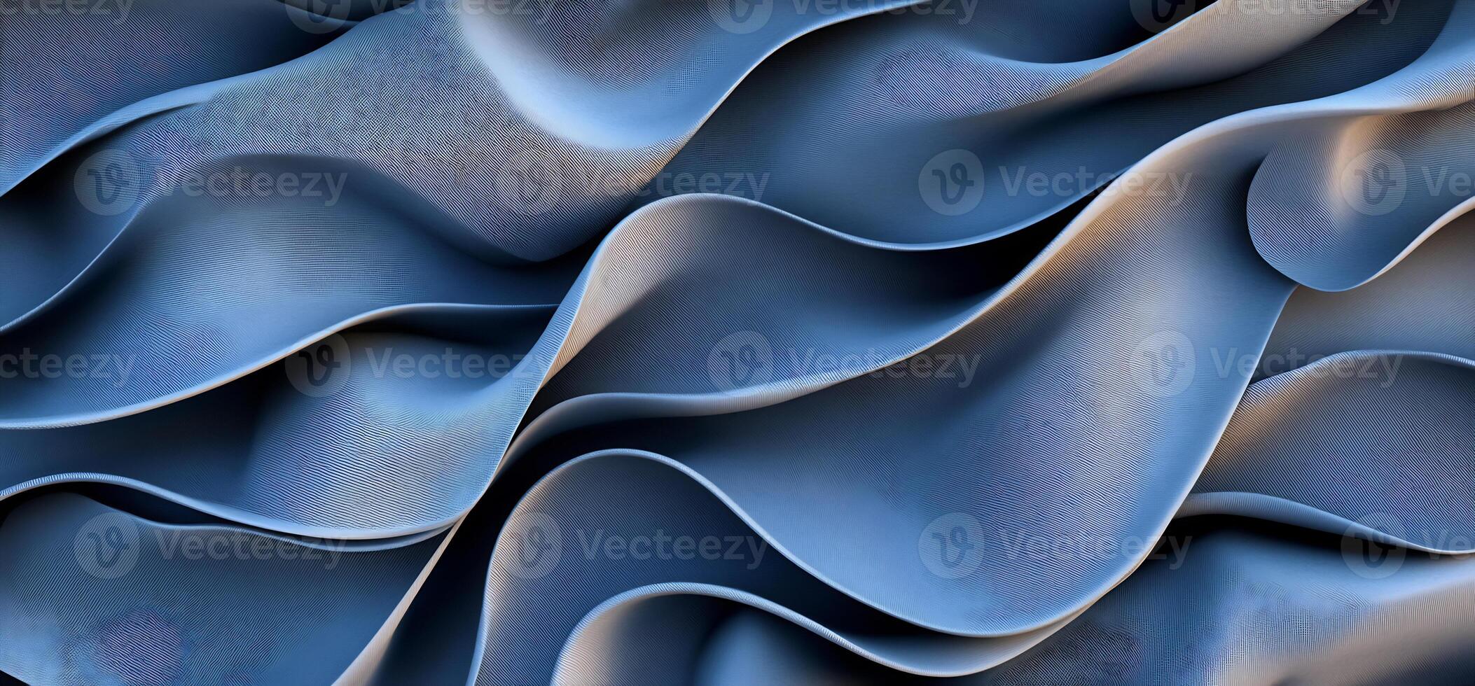 A close up of a blue fabric with wavy lines photo