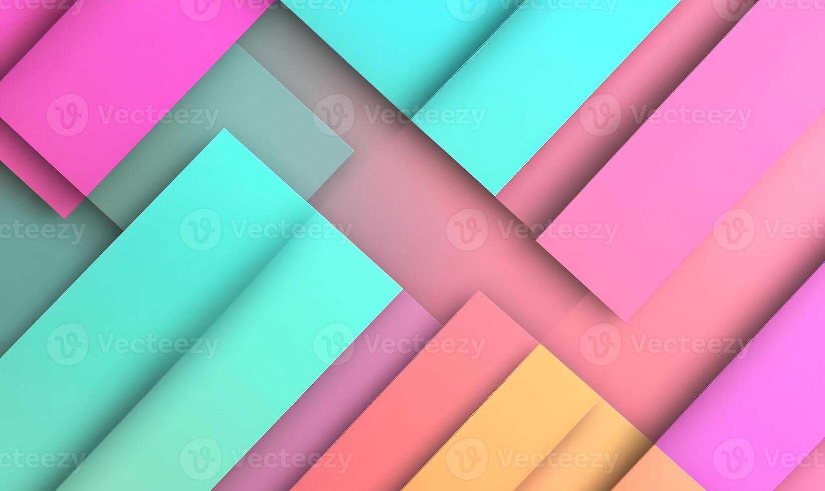 Abstract geometric background with overlapping colorful rectangles. photo