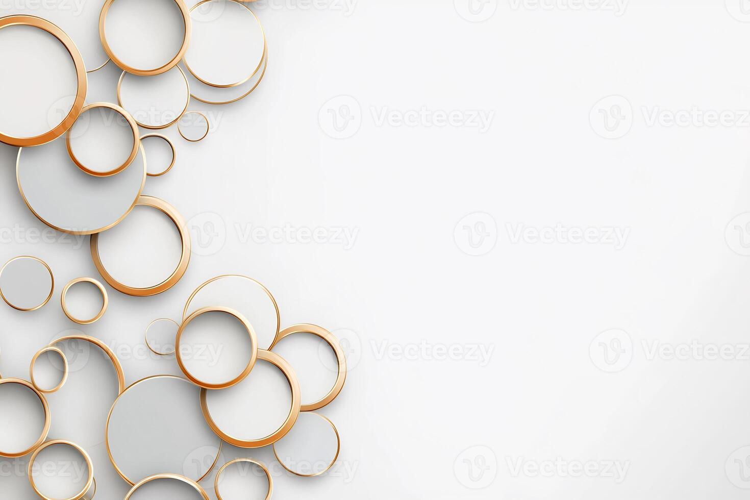 Abstract background with gold and white circles. photo