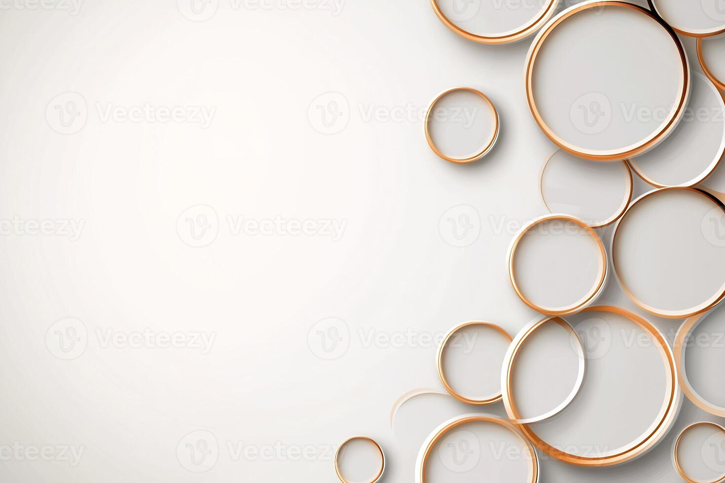 Abstract white and gold circle background. photo