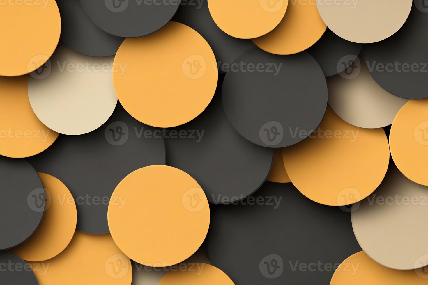Abstract background with overlapping circles in orange, beige, and gray. photo