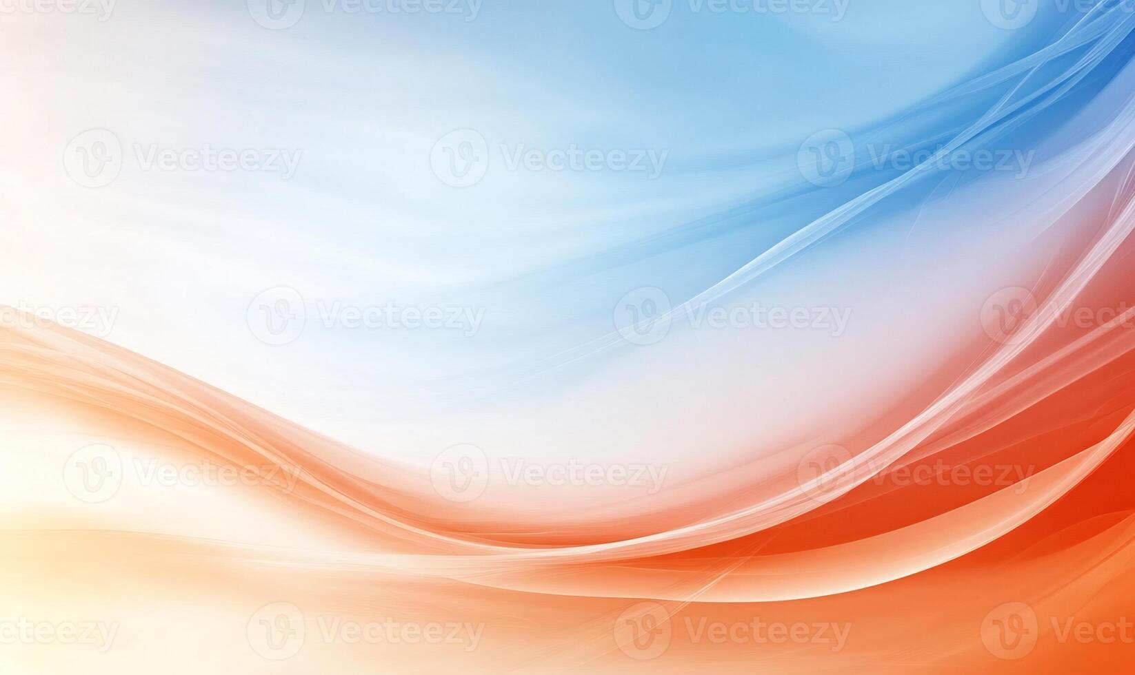 Abstract flowing lines of soft orange and blue colors. photo