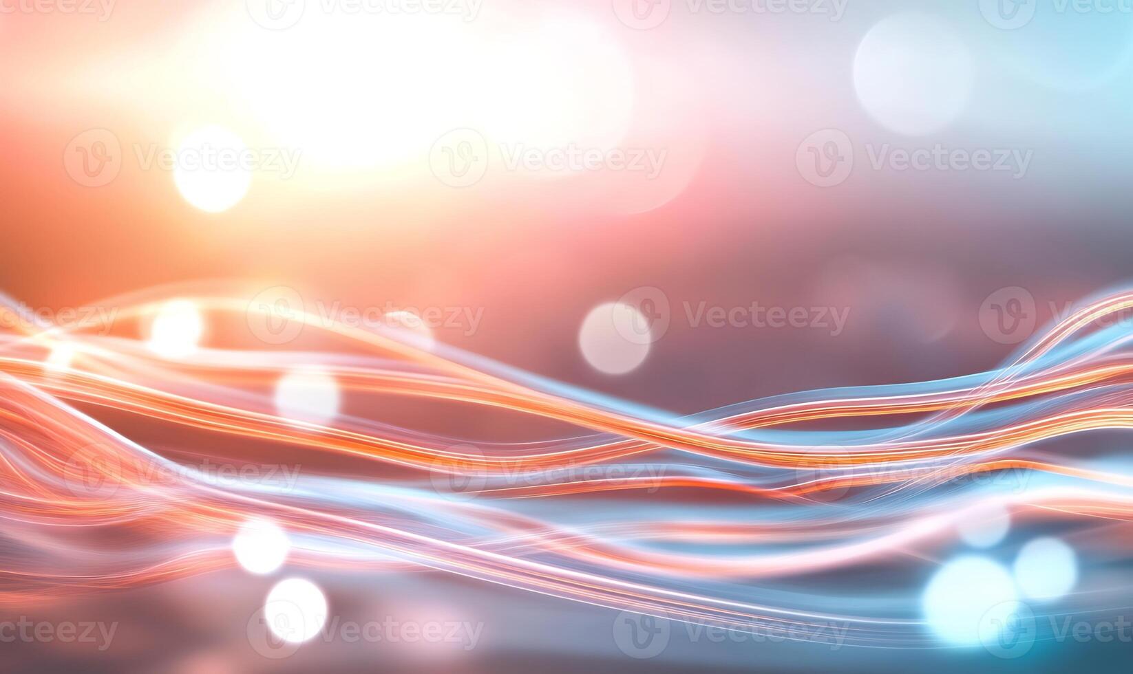 Abstract dynamic flowing lines with soft light bokeh. photo