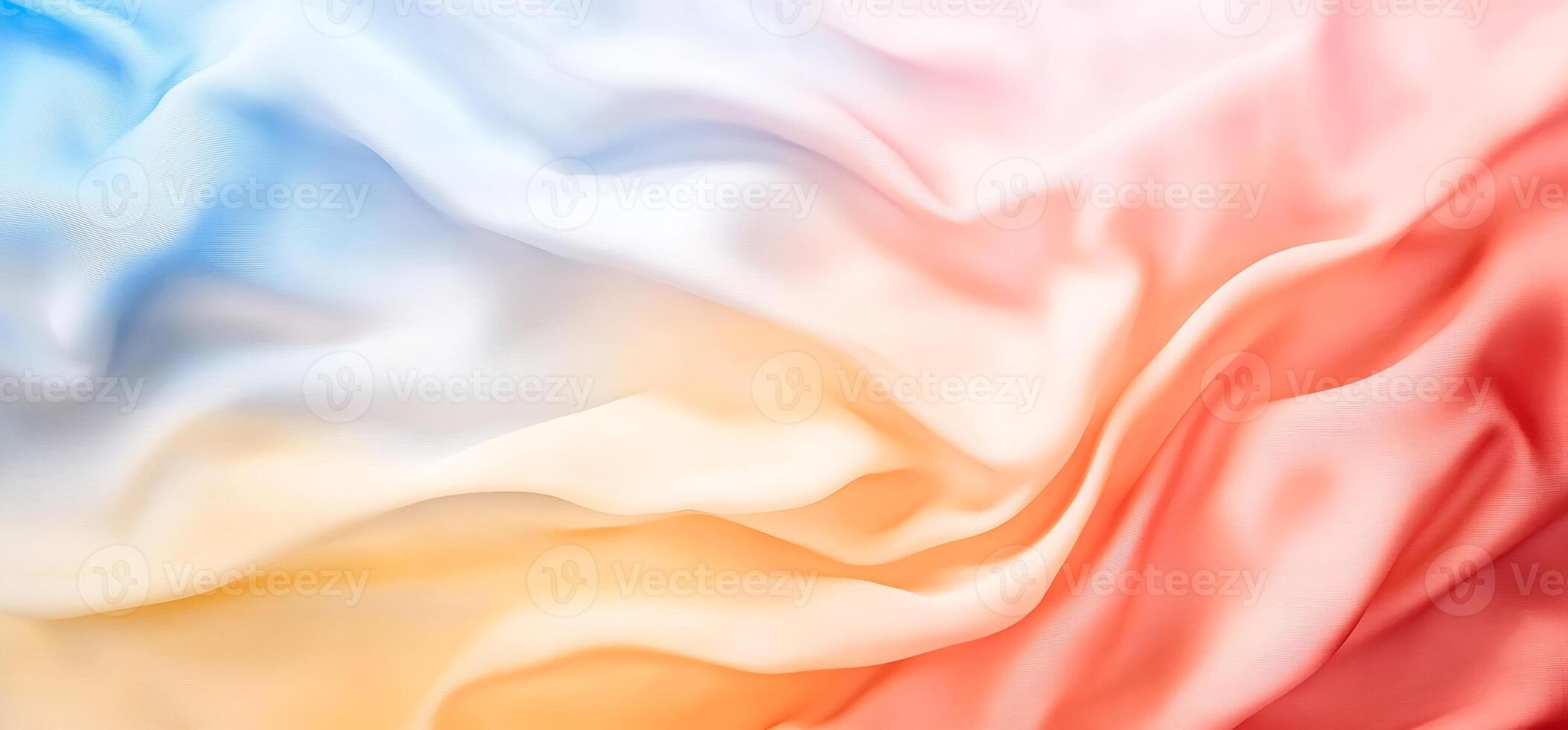Abstract pastel fabric texture background with blue, orange, and red color gradient. photo